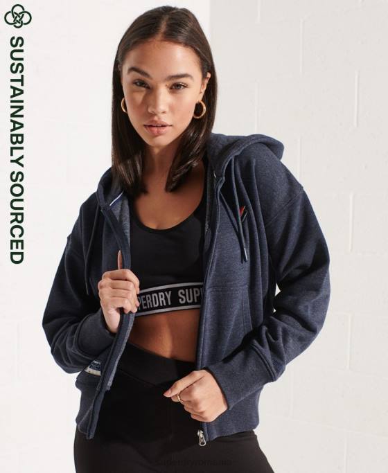 Superdry hanorac cu fermoar code essential îmbrăcăminte marina femei JX0Z5848