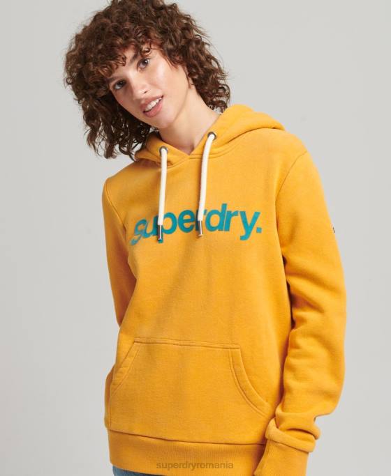Superdry hanorac cu logo din anii 80 îmbrăcăminte aur femei JX0Z5939
