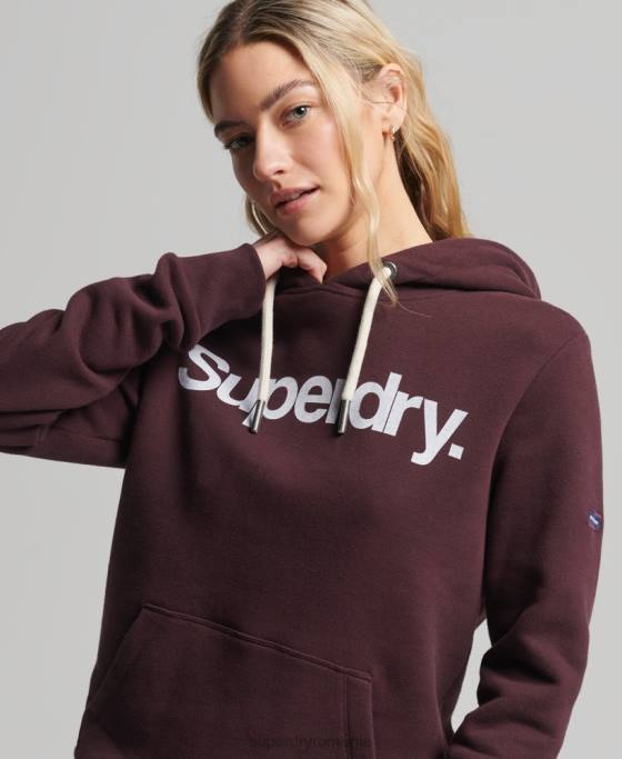 Superdry hanorac cu logo-ul de bază îmbrăcăminte roșu femei JX0Z3474