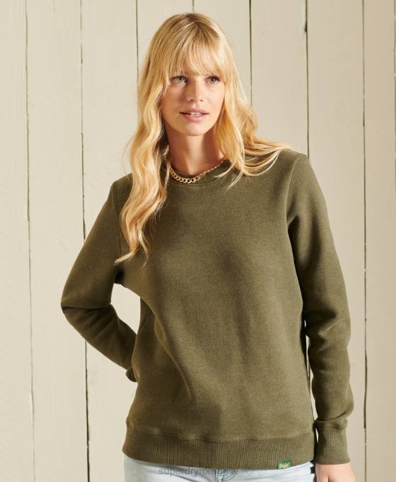 Superdry hanorac cu logo vintage din bumbac organic îmbrăcăminte kaki femei JX0Z3494
