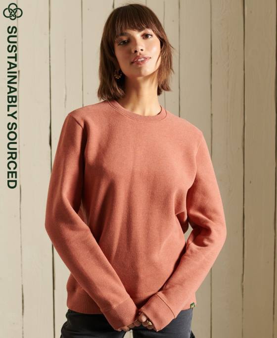 Superdry hanorac cu logo vintage din bumbac organic îmbrăcăminte maro femei JX0Z6139