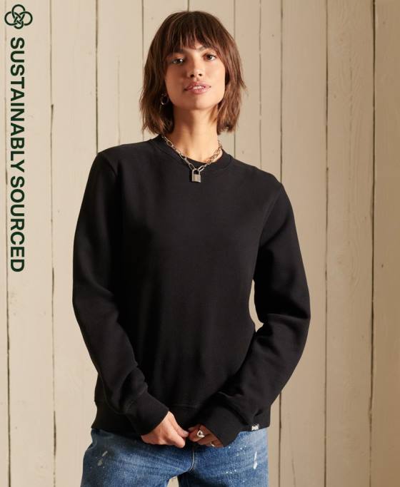 Superdry hanorac cu logo vintage din bumbac organic îmbrăcăminte negru femei JX0Z5814
