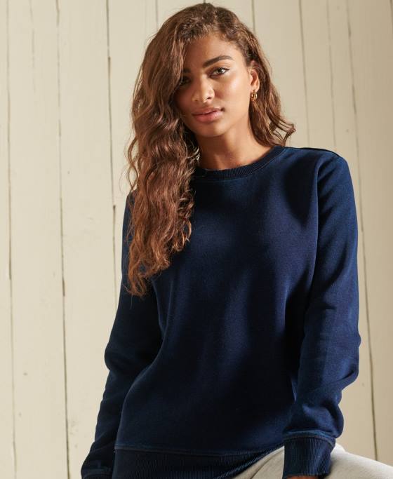 Superdry hanorac cu logo vintage îmbrăcăminte albastru inchis femei JX0Z6120