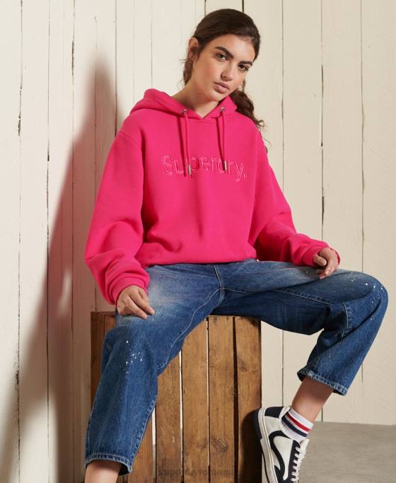Superdry hanorac cu sigla core source îmbrăcăminte roz femei JX0Z5994