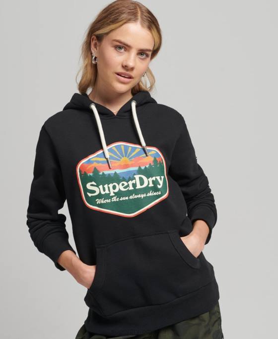 Superdry hanorac de călătorie îmbrăcăminte negru femei JX0Z6070