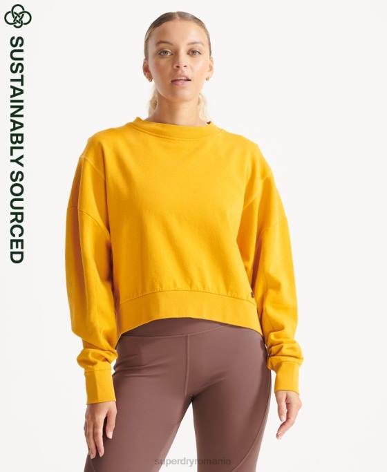 Superdry hanorac din bumbac organic flex batwing crew îmbrăcăminte galben femei JX0Z5830