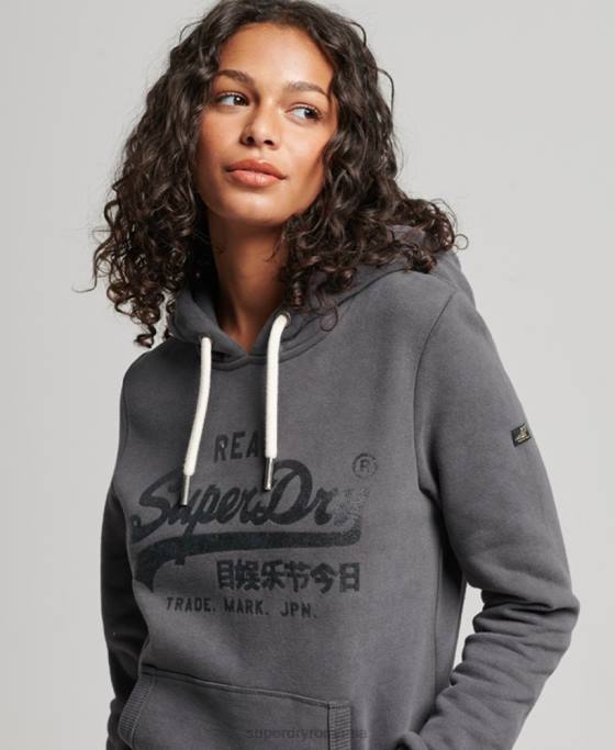 Superdry hanorac impodobit îmbrăcăminte gri inchis femei JX0Z3405