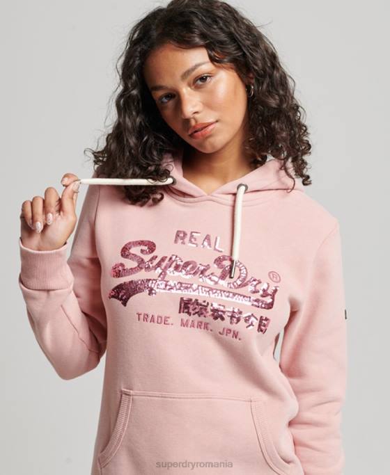 Superdry hanorac impodobit îmbrăcăminte roz femei JX0Z3314