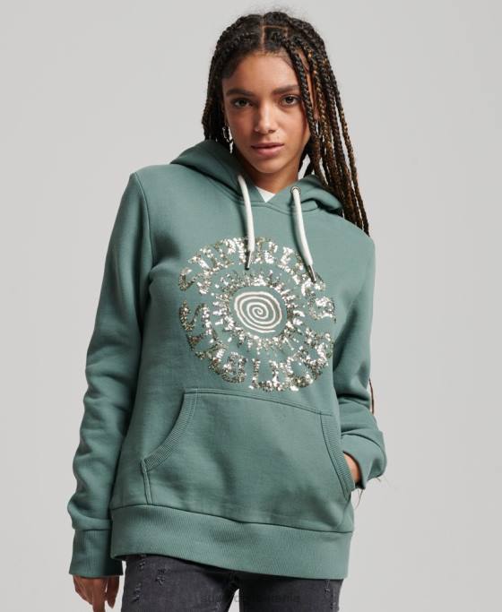Superdry hanorac impodobit îmbrăcăminte verde femei JX0Z2298