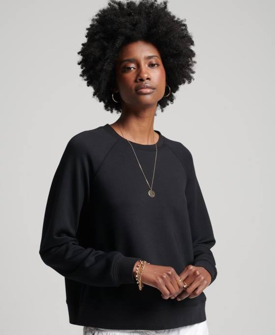 Superdry hanorac modal pentru echipaj îmbrăcăminte negru femei JX0Z5788