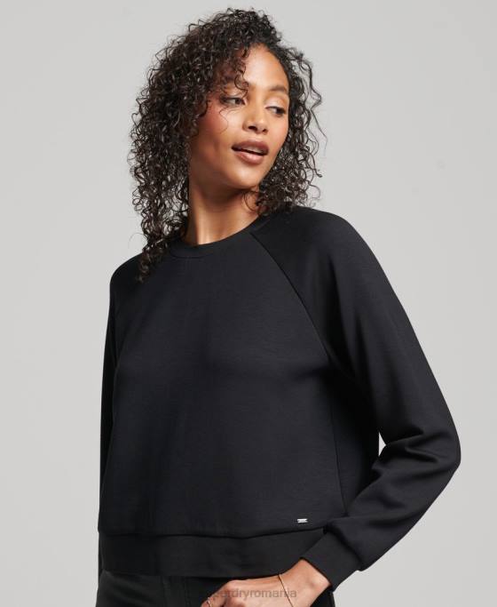 Superdry hanorac modal pentru echipaj îmbrăcăminte negru femei JX0Z6065