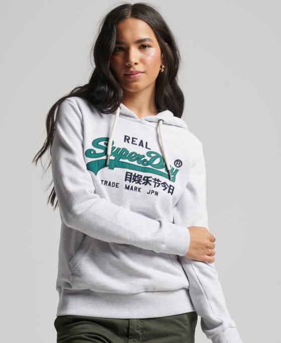 Superdry hanorac neperiat cu logo vintage heritage îmbrăcăminte gri deschis femei JX0Z3409