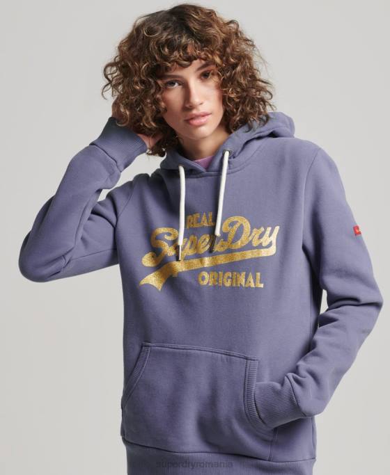 Superdry hanorac original cu logo vintage îmbrăcăminte Violet femei JX0Z3322