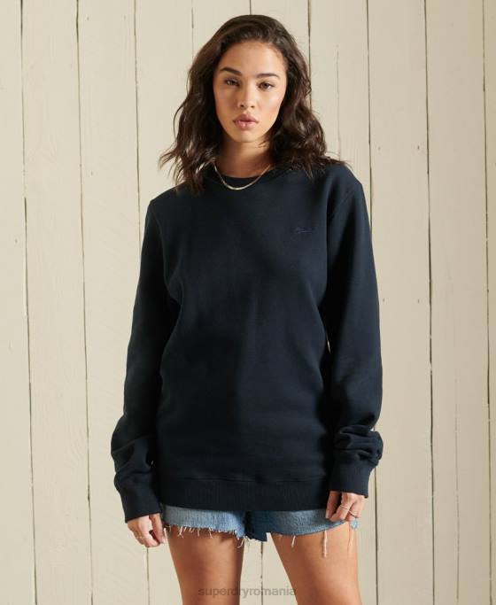 Superdry hanorac oversize din bumbac organic cu logo vintage îmbrăcăminte marina femei JX0Z5877