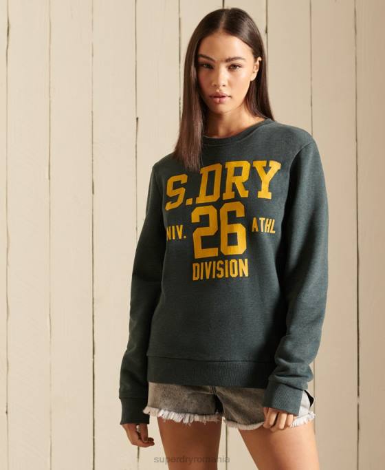 Superdry hanorac supradimensionat pentru echipajul de atletism îmbrăcăminte verde femei JX0Z6170