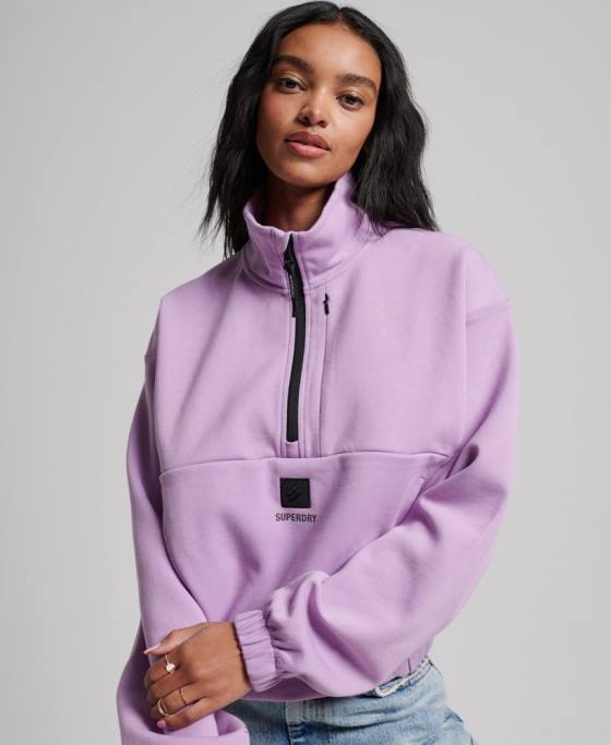 Superdry hanorac tech batwing cu jumătate de fermoar îmbrăcăminte Violet femei JX0Z3354