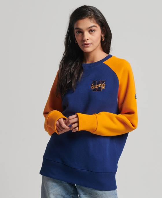 Superdry hanorac vintage colegial raglan crew îmbrăcăminte marina femei JX0Z5760