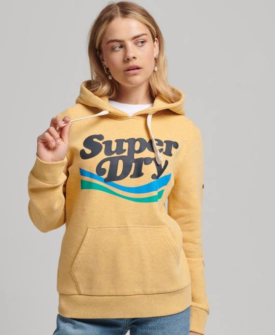 Superdry hanorac vintage cooper nostalgia îmbrăcăminte galben femei JX0Z5867