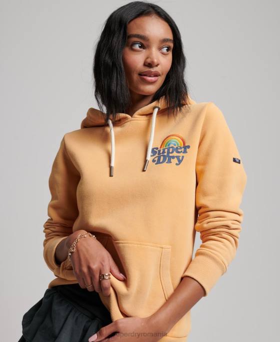 Superdry hanorac vintage curcubeu îmbrăcăminte maro femei JX0Z2280
