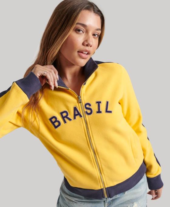 Superdry x Ringspun fotbal brazilia sport top îmbrăcăminte galben femei JX0Z3304