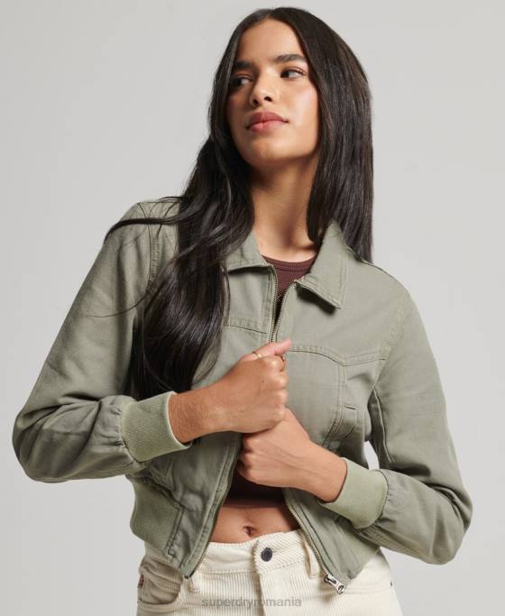 Superdry geacă de pânză indie club îmbrăcăminte verde femei JX0Z1956