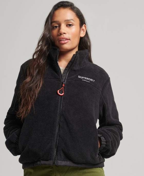 Superdry geacă trekker fleece îmbrăcăminte negru femei JX0Z3782