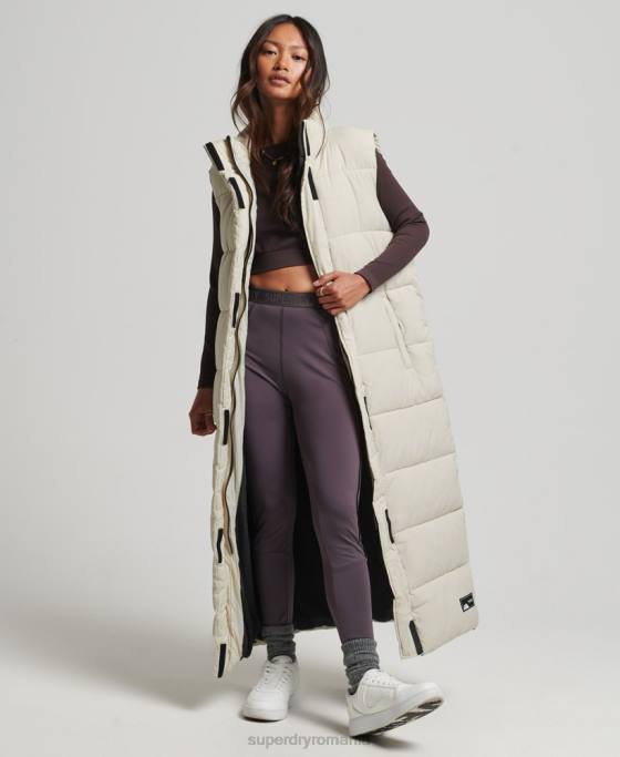 Superdry gilet puffer cu paragate ripstop îmbrăcăminte bej femei JX0Z3651