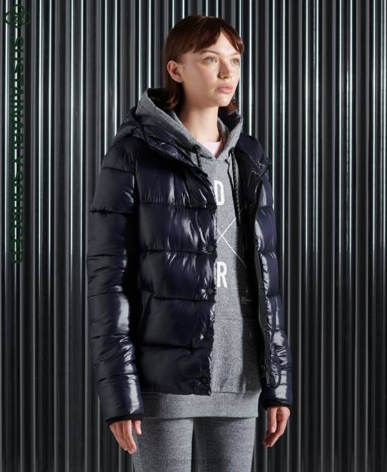 Superdry jachetă Toya cu strălucire mare îmbrăcăminte marina femei JX0Z3853