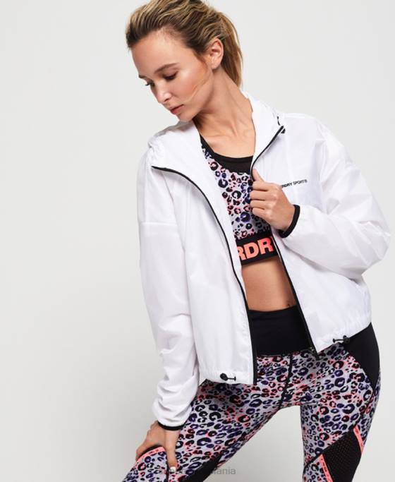 Superdry jachetă activ liliac îmbrăcăminte alb femei JX0Z5721