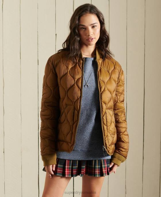 Superdry jachetă bomber cu căptușeală supradimensionată îmbrăcăminte bronzat femei JX0Z5562