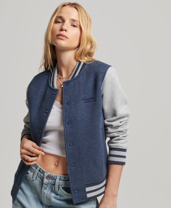 Superdry jachetă bomber din jerseu cu logo vintage îmbrăcăminte marina femei JX0Z3412