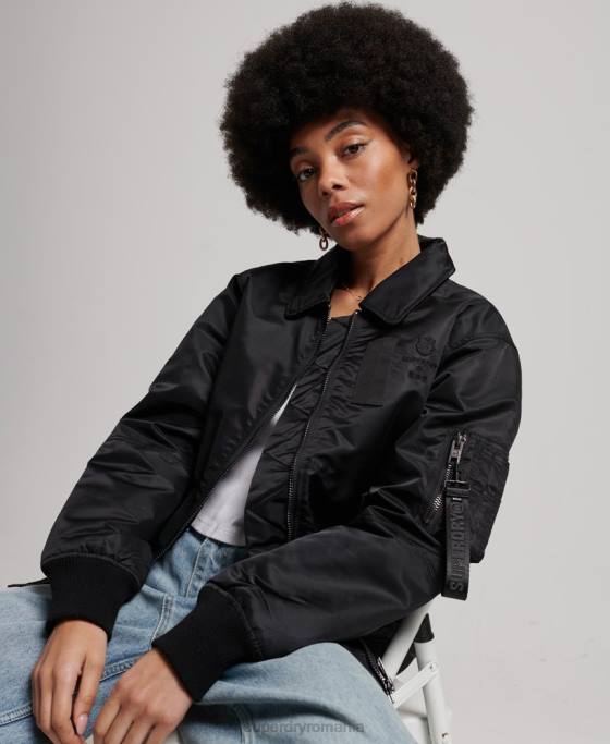 Superdry jachetă bomber energy ma2 îmbrăcăminte negru femei JX0Z5420