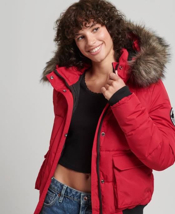 Superdry jachetă bomber everest ella îmbrăcăminte roșu femei JX0Z5517