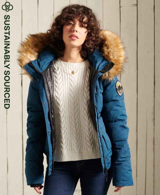 Superdry jachetă bomber everest îmbrăcăminte albastru deschis femei JX0Z5735