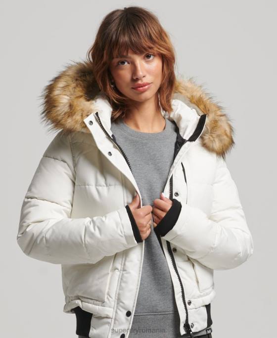 Superdry jachetă bomber everest îmbrăcăminte cremă femei JX0Z3768