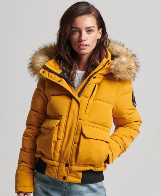 Superdry jachetă bomber everest îmbrăcăminte galben femei JX0Z3811