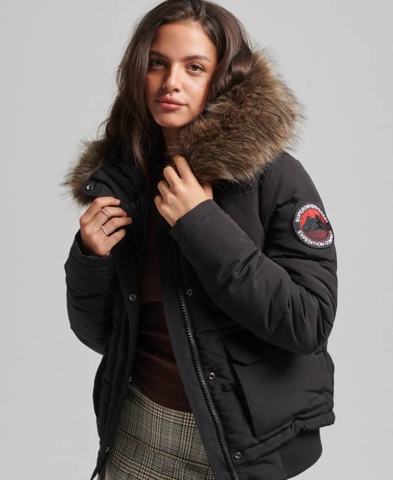 Superdry jachetă bomber everest îmbrăcăminte negru femei JX0Z3779
