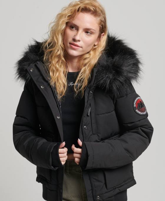 Superdry jachetă bomber everest îmbrăcăminte negru femei JX0Z5736