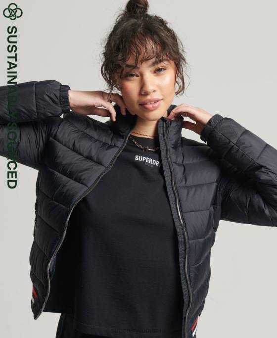 Superdry jachetă bomber fuji îmbrăcăminte negru femei JX0Z5675