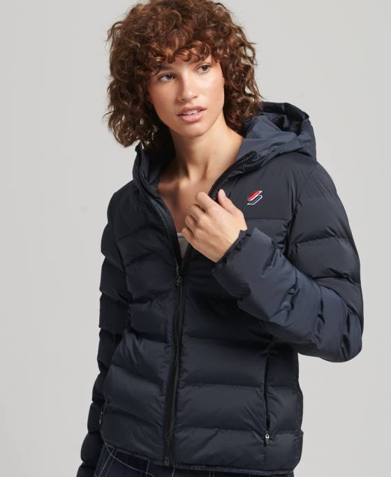 Superdry jachetă căptușită termoetanșată îmbrăcăminte marina femei JX0Z3600