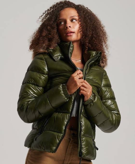 Superdry jachetă cu glugă de munte fuji îmbrăcăminte kaki femei JX0Z5666