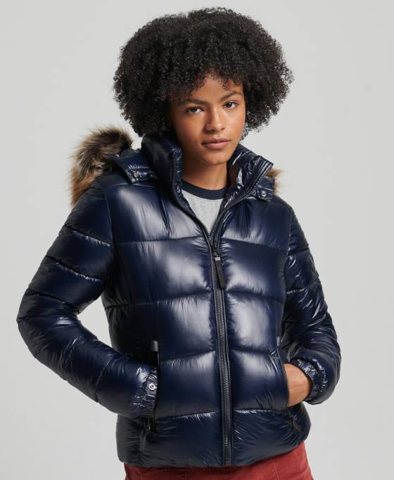Superdry jachetă cu glugă de munte fuji îmbrăcăminte marina femei JX0Z5629