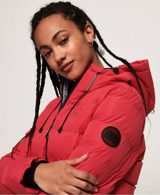 Superdry jachetă cu simbol puffer spirit îmbrăcăminte roșu femei JX0Z3831