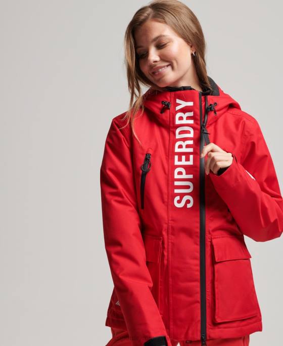 Superdry jachetă de salvare de schi îmbrăcăminte roșu femei JX0Z6530