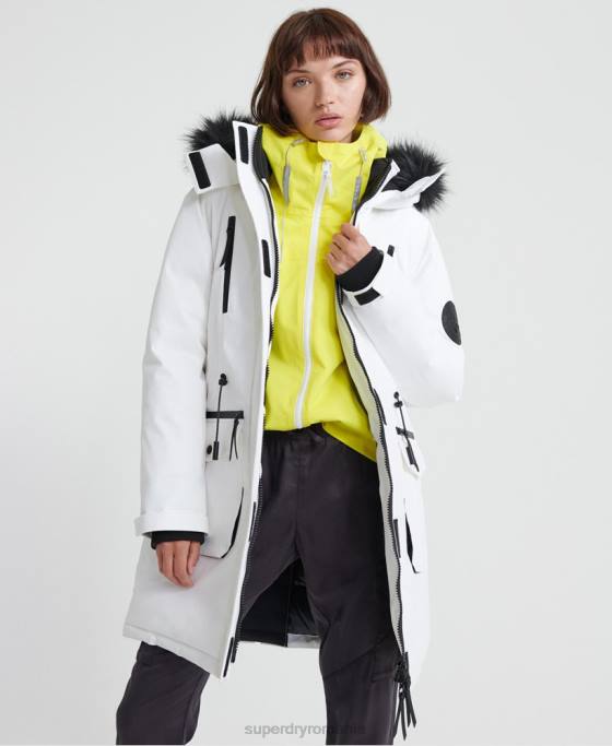 Superdry jachetă parka aiko Everest din puf îmbrăcăminte cremă femei JX0Z5705