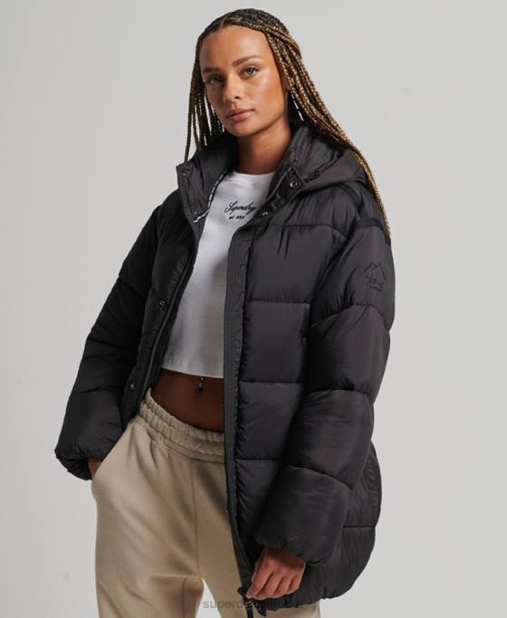 Superdry jachetă parka căptușită cocoon xpd îmbrăcăminte negru femei JX0Z5435