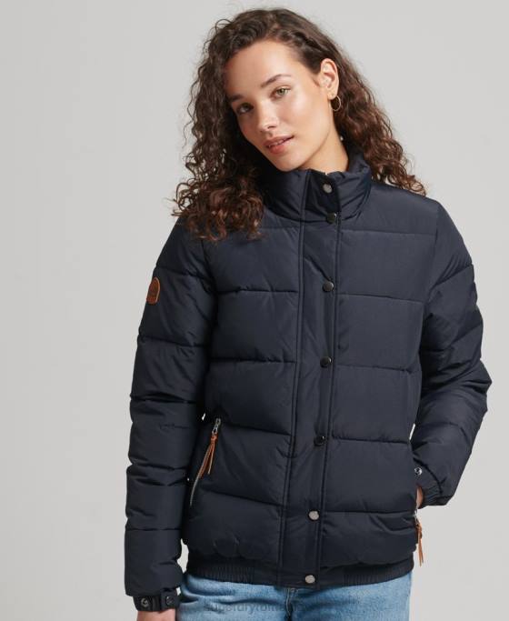 Superdry jachetă pufă de munte de epocă îmbrăcăminte marina femei JX0Z5441