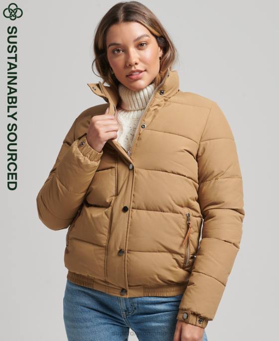 Superdry jachetă pufă de munte de epocă îmbrăcăminte maro femei JX0Z5495