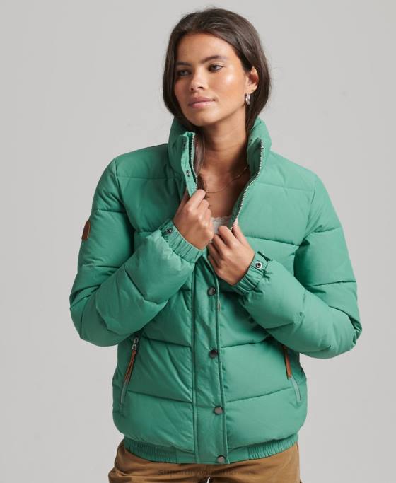 Superdry jachetă pufă de munte de epocă îmbrăcăminte verde femei JX0Z3608