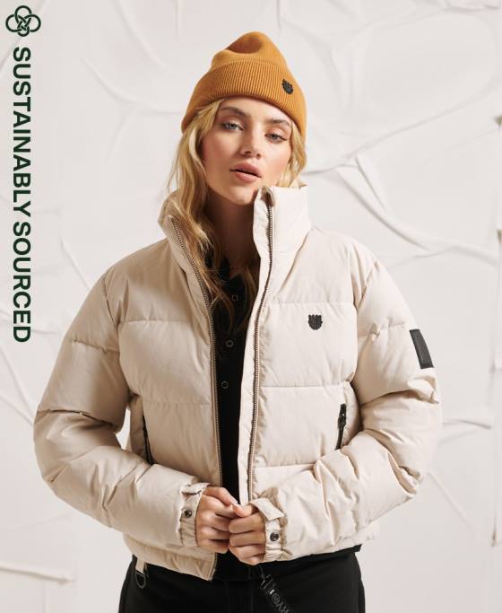 Superdry jachetă puf yama-no-kami îmbrăcăminte gri deschis femei JX0Z5730